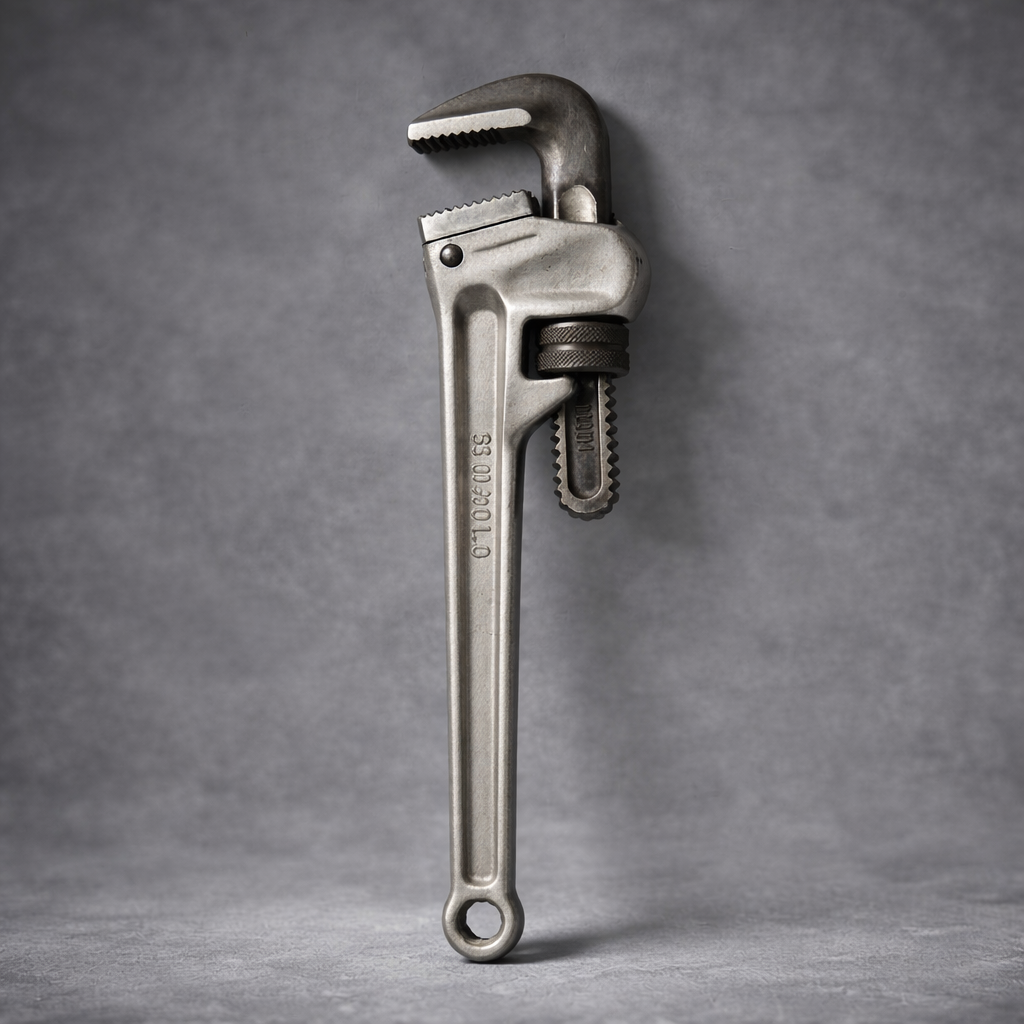 Industrial Pipe Wrench with Adjustable Jaw